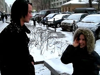 Attractive teenaged Adriana getting penetrated hard by filthy lucky man
