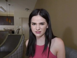 The cute teen gal is about to learn smth new about sex today. Her stepdad unpacked the large cock from his panties and this guy wants to show her how to properly suck off a man.