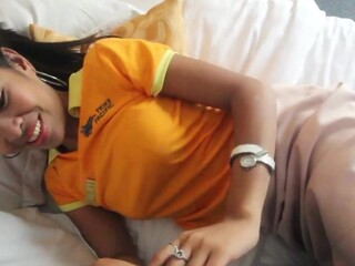 When the tourist sees a Thai housekeeper with a beautiful smile, this guy determines to receive blowjob by her at any cost. He turns on the camera and ravishing Asian woman takes wang in the throat pretty soon.